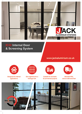 Jack aluminium ID30 internal door and screening system