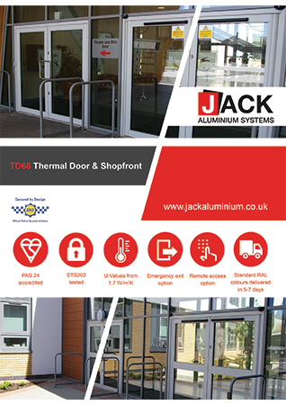 Jack Aluminium TD68 thermal door and shopfront
