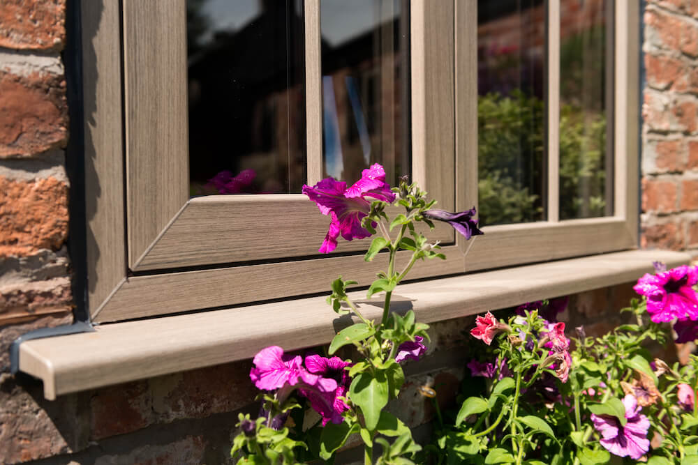 light oak uPVC modus flush sash close up