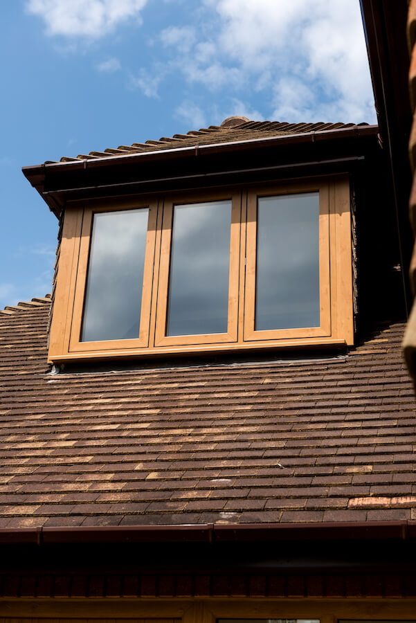 oak uPVC flush sash modus window