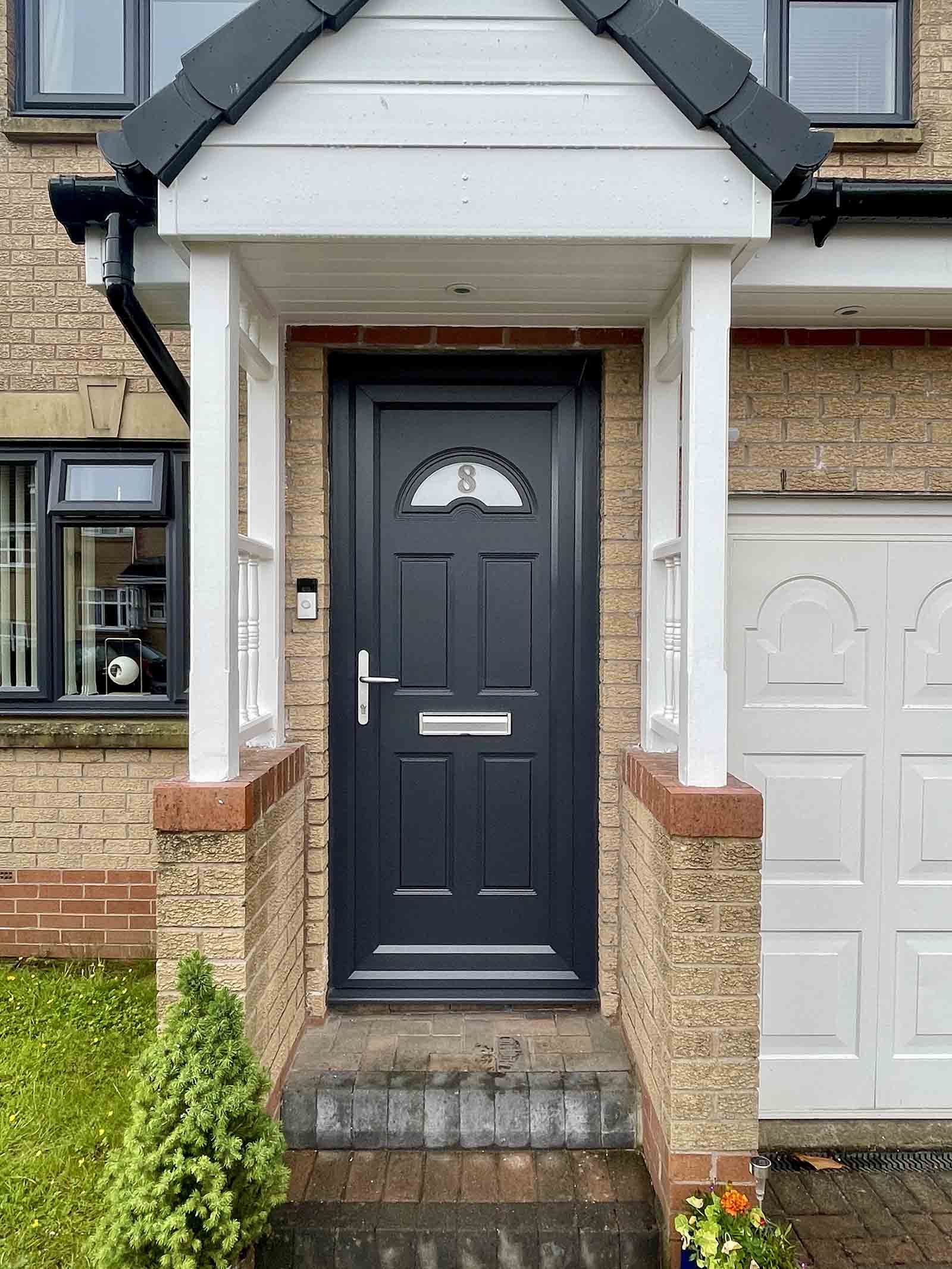 black entrance door